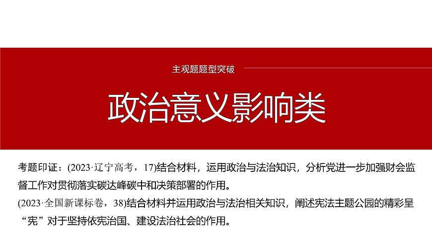 專題五　主觀題題型突破　政治意義影響類--2025年高考政治大二輪專題復(fù)習(xí)（課件）第2頁