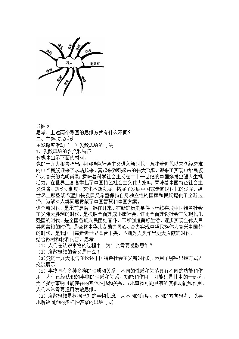 人教版选择性必修3高中思想政治 12.1《发散思维与聚合思维的方法》教案第2页