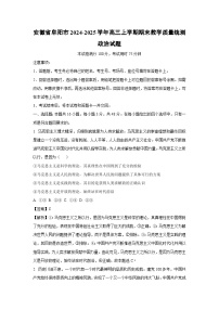 2024-2025学年安徽省阜阳市高三上学期期末教学质量统测政治试卷（解析版）