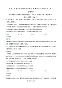 湖南省长沙市湖南师范大学附属中学2024-2025学年高三上学期第五次月考政治试卷（Word版附解析）
