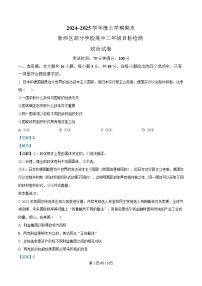 湖北省武汉市新洲区部分学校2024-2025高二上学期期末考试政治试卷（Word版附解析）