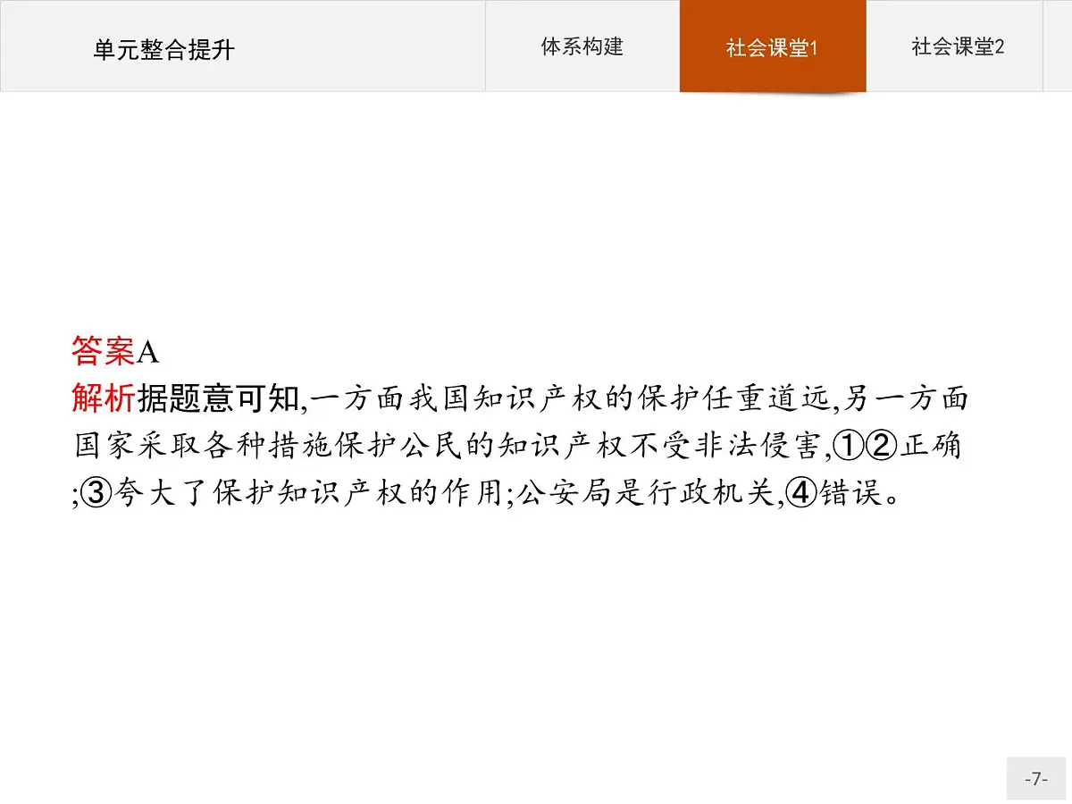 人教统编版高中政治选择性必修2 第一单元民事权利与义务单元整合提升复习课件第7页