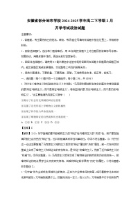 2024~2025学年安徽省部分地市学校高二下学期2月开学考试政治政治试卷（解析版）