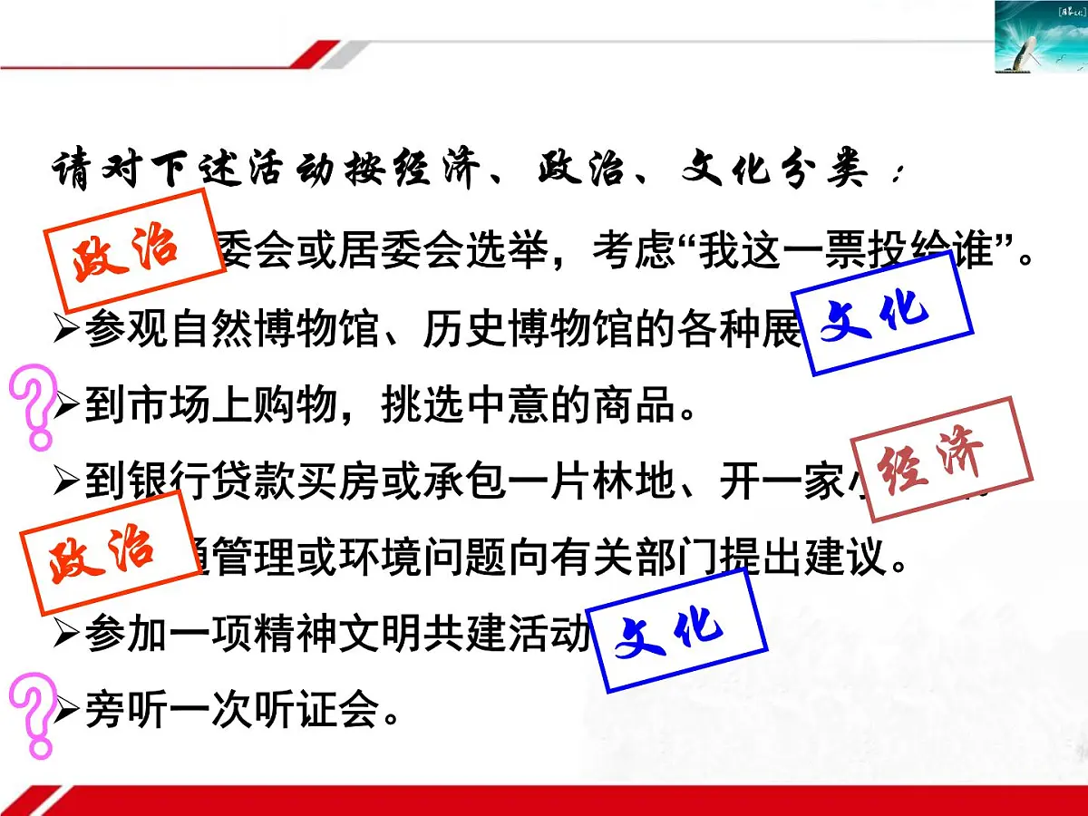 人教版 (新课标)高中政治必修3 1-1-2《文化与经济、政治》新课讲知课件第2页