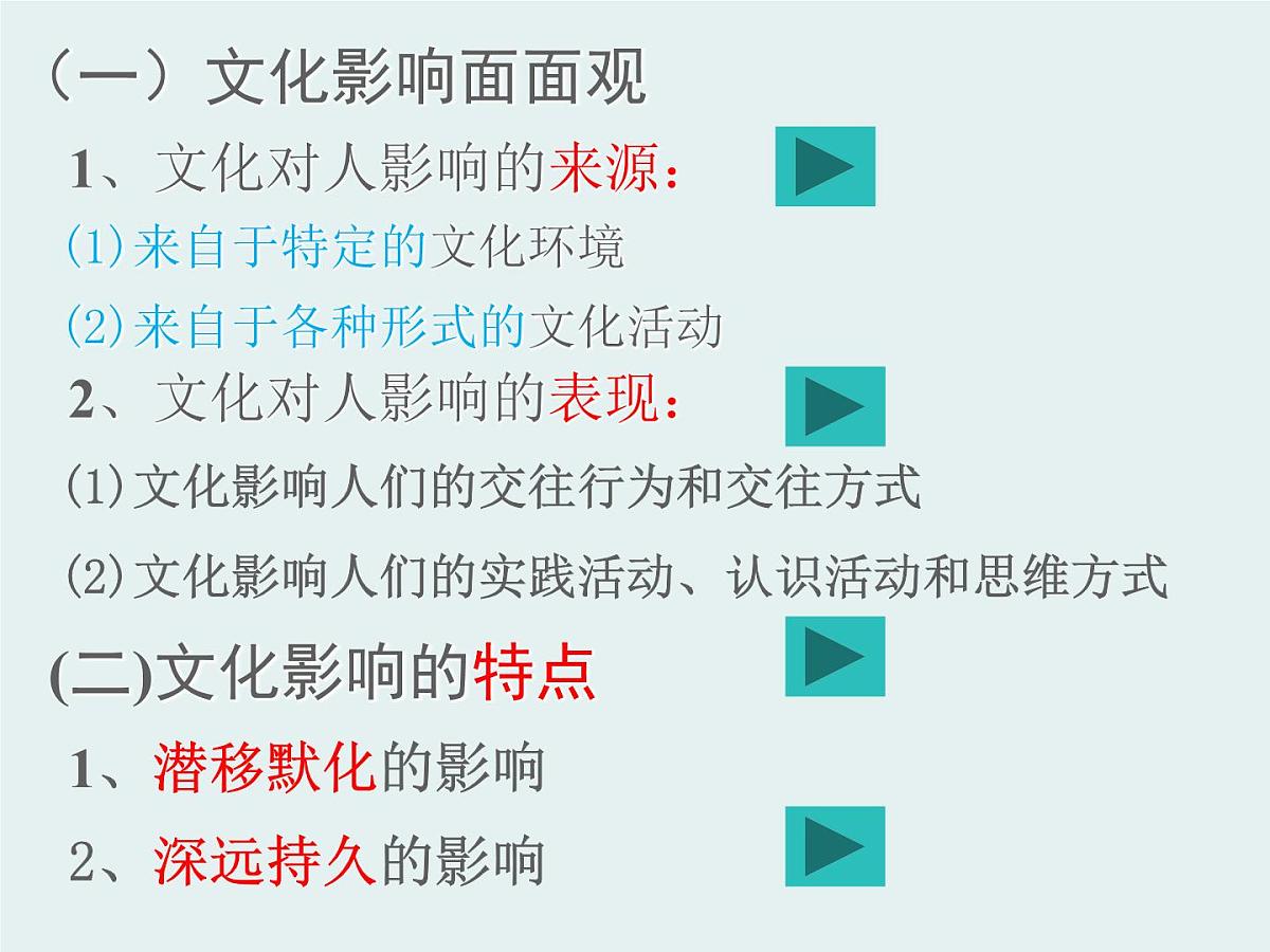 人教版 (新课标)高中政治必修3 1-2-1《感受文化影响》课件第3页