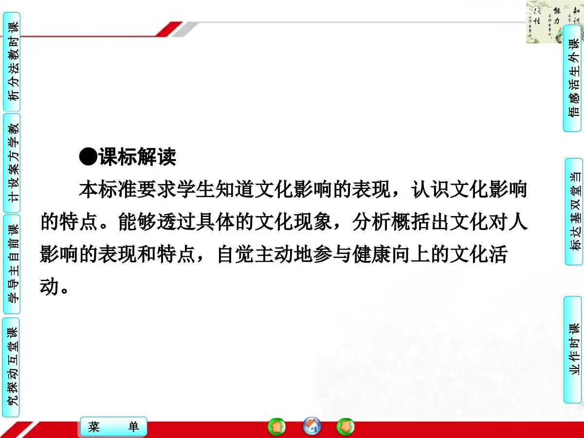 人教版 (新课标)高中政治必修3 1-2-1《感受文化影响》探究型课件第2页