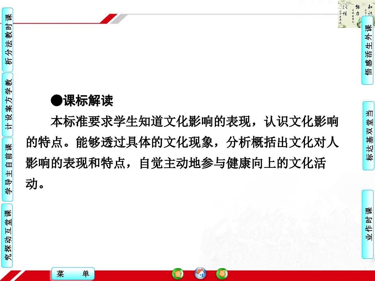 人教版 (新课标)高中政治必修3 1-2-1《感受文化影响》探究型课件第2页