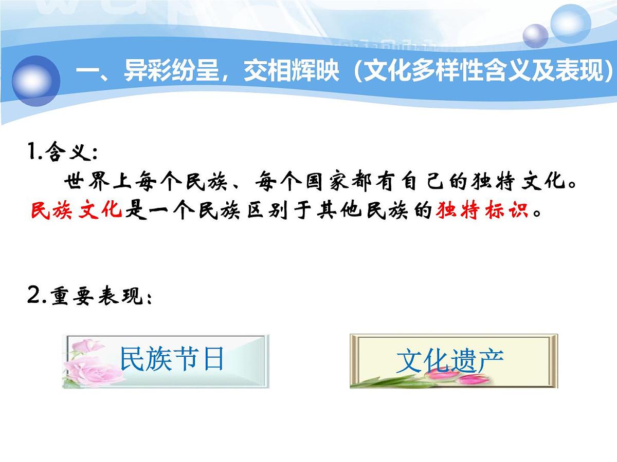 人教版 (新课标)高中政治必修3 2-3-1课件-《世界文化的多样性》第5页