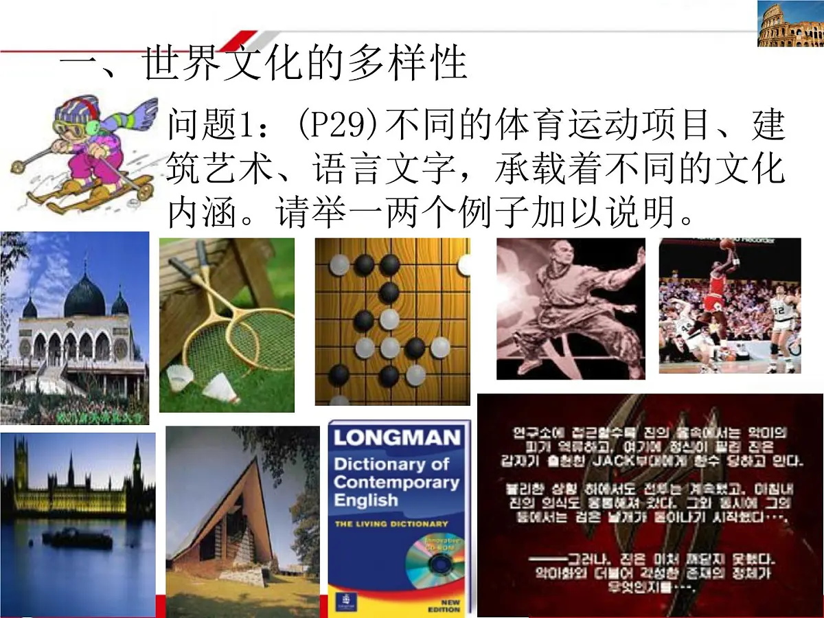人教版 (新课标)高中政治必修3 2-3-1《世界文化的多样性》新课讲知课件第2页