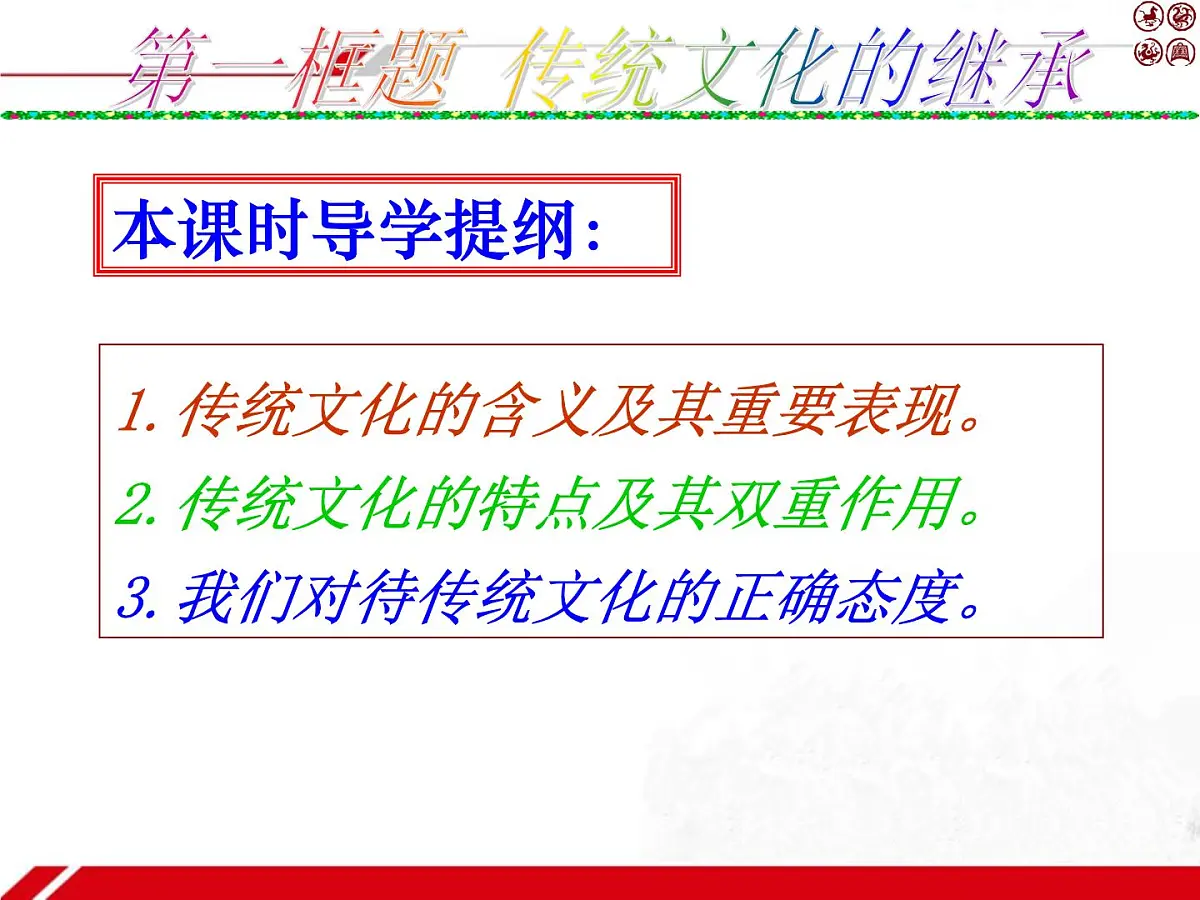 人教版 (新课标)高中政治必修3 2-4-1《传统文化的继承》新课讲知课件第3页