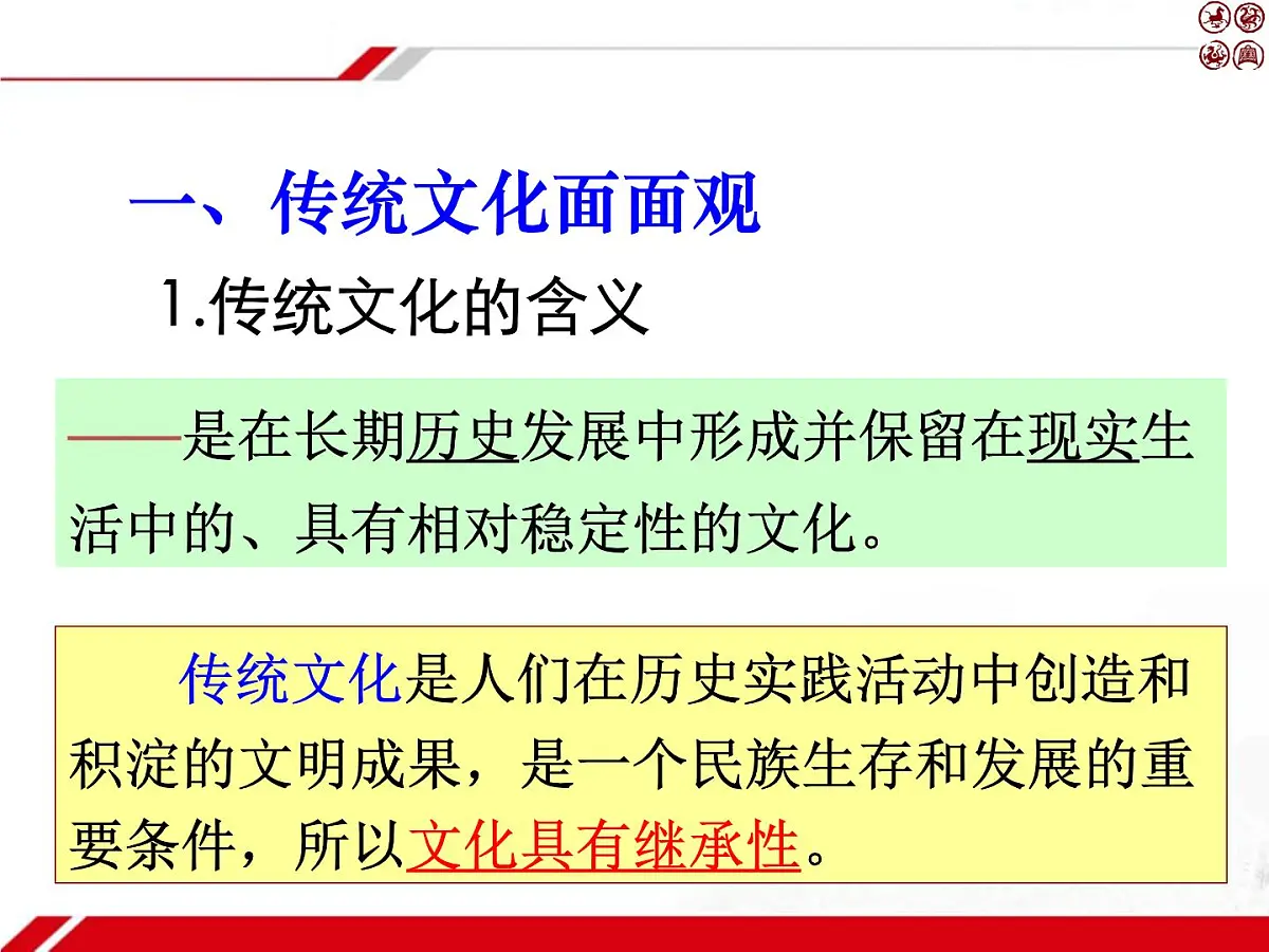 人教版 (新课标)高中政治必修3 2-4-1《传统文化的继承》新课讲知课件第4页