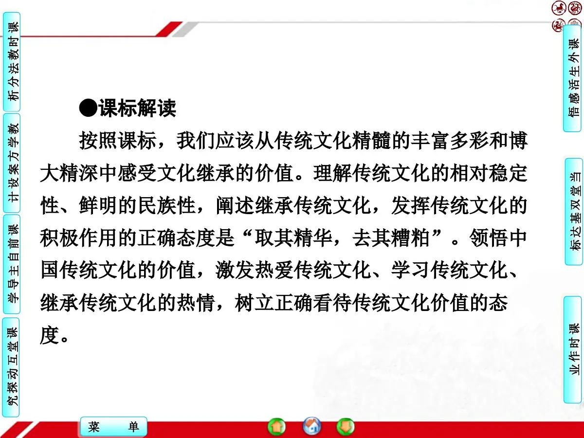 人教版 (新课标)高中政治必修3 2-4-1《传统文化的继承》探究型课件第2页