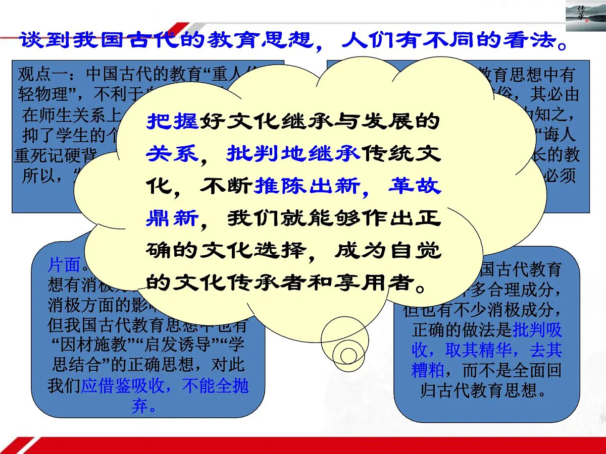 人教版 (新课标)高中政治必修3 2-4-2《文化在继承中发展》新课讲知课件第5页