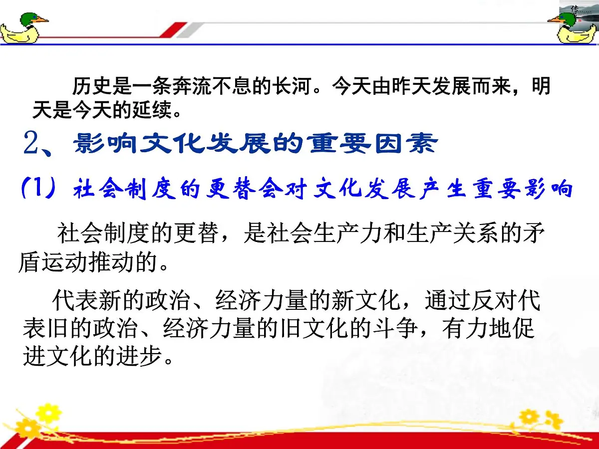 人教版 (新课标)高中政治必修3 2-4-2《文化在继承中发展》新课讲知课件第6页
