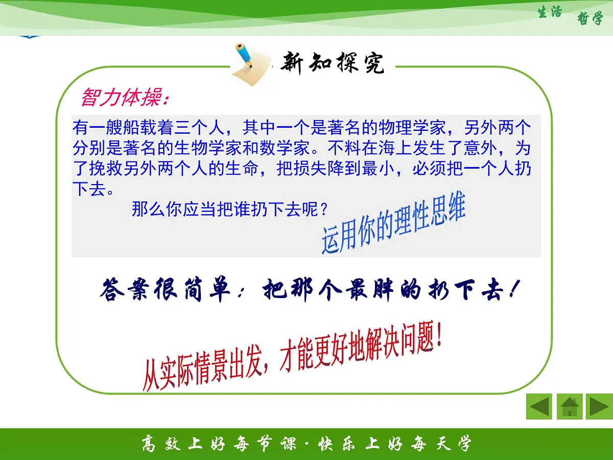 人教版 (新课标)高中政治必修4 1-1-1《生活处处有哲学》活动探究型课件第8页