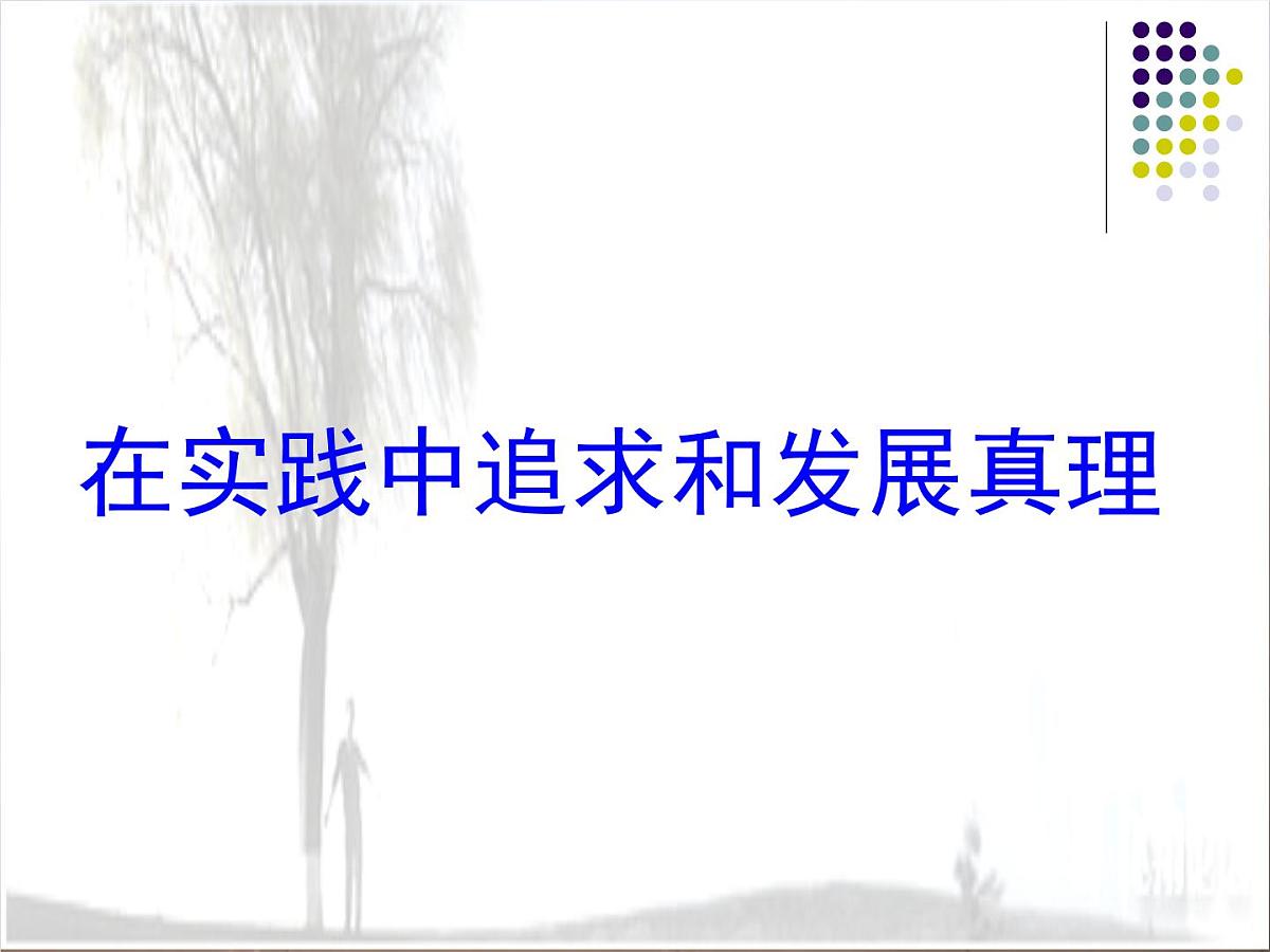 人教版 (新课标)高中政治必修4 2-6-2《在实践中追求和发展真理》新课讲知课件第1页