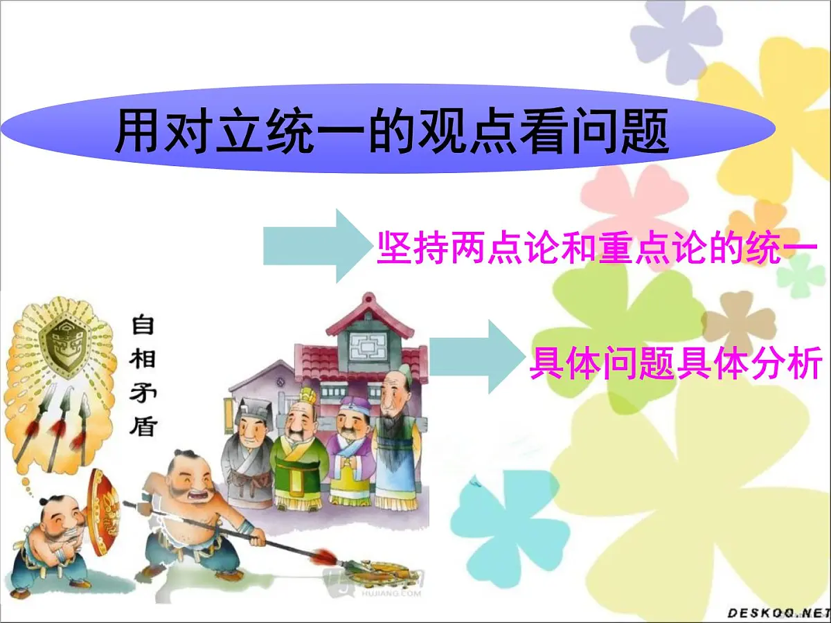 人教版 (新课标)高中政治必修4 3-9-2课件-《用对立统一的观点看问题》第1页
