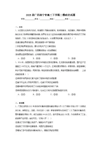 2025届广西南宁市高三下学期二模政治试题（无答案解析）