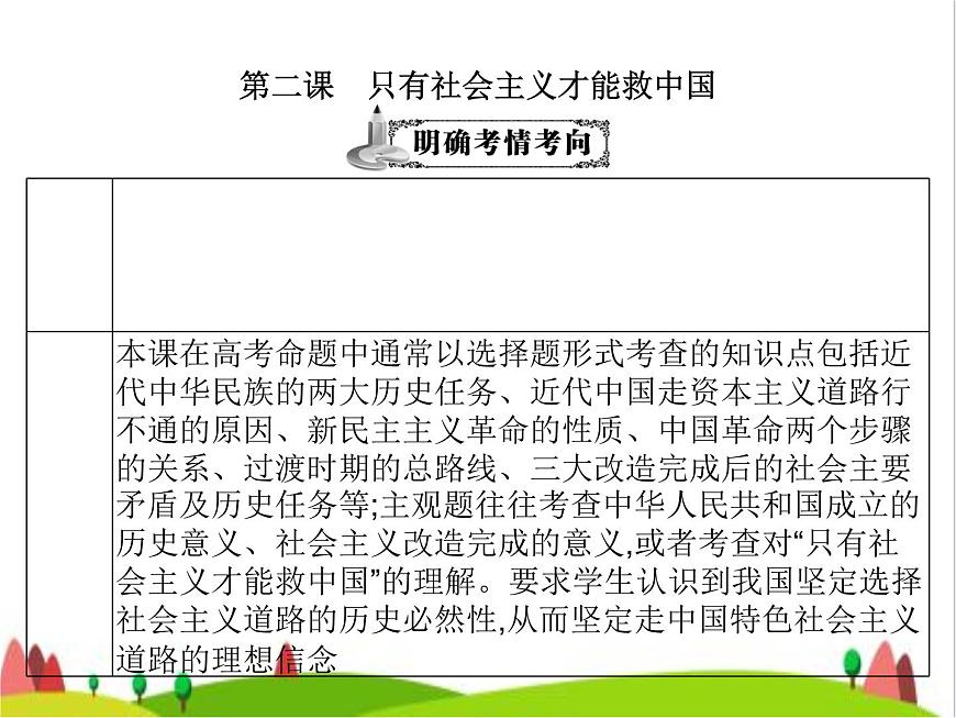 藝考生高考政治復習必修1中國特色社會主義第一單元第二課只有社會主義才能救中國課件第3頁