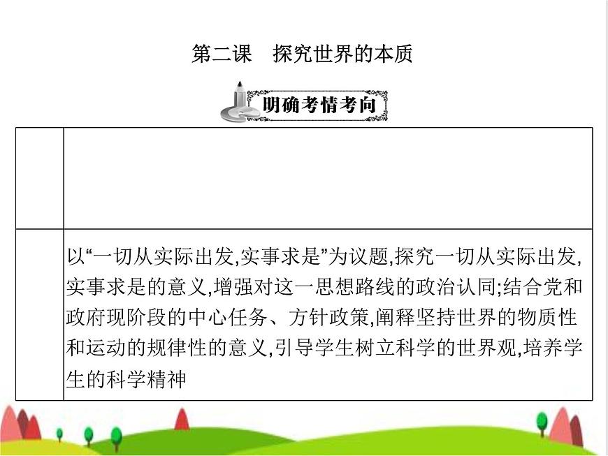 藝考生高考政治復(fù)習(xí)必修4哲學(xué)與文化第一單元第二課探究世界的本質(zhì)課件第3頁