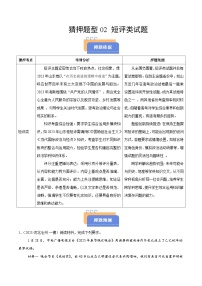 猜押題型02 短評(píng)類試題-2025年高考政治沖刺搶押秘籍（新高考通用）附答案解析