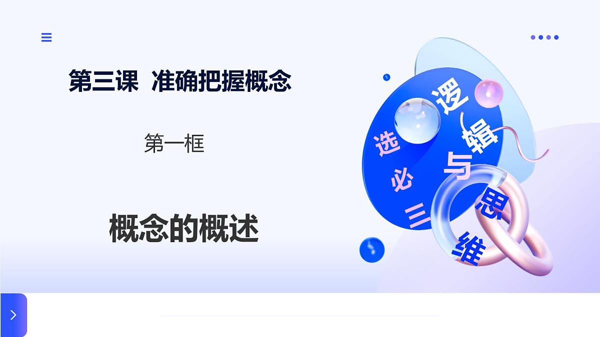 人教统编版高一政治选必三4.1概念的概述(课件)第1页