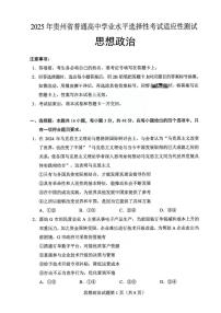 政治丨贵州省2025届高三下学期4月学业水平选择性考试适应性测试政治试卷及答案