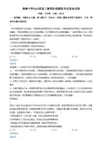 湖南省长沙市周南中学2024-2025学年高三上学期第四阶段模拟考试政治试题 含解析