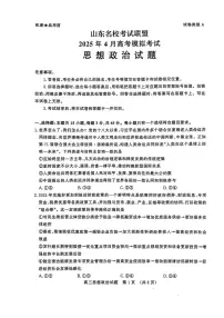 2025年山东名校考试联盟高三下学期4月政治试题及答案