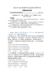 2025届湖北省武汉市高三二模高中毕业生四月调研考试 政治试题及答案
