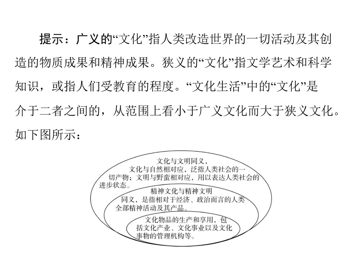 人教版 (新课标)高中政治必修3 1-1文化与社会复习课件第7页