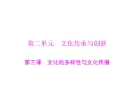 人教版 (新課標(biāo))高中政治必修3 2-3《文化的多樣性與文化傳播》復(fù)習(xí)課件