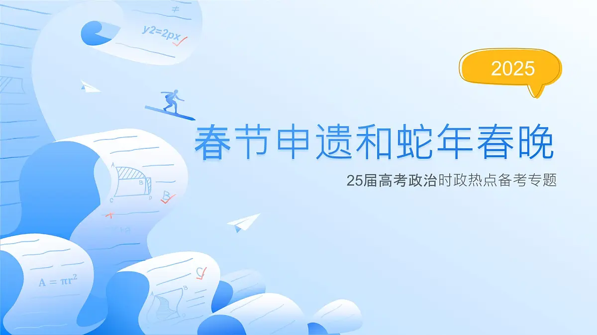 春节申遗和蛇年春晚 时政复习课件-2025届高考政治二轮复习统编版第1页