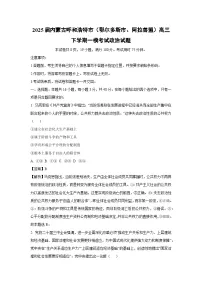 2025届内蒙古呼和浩特市(鄂尔多斯市、阿拉善盟)高三下学期一模考试政治试卷(解析版)