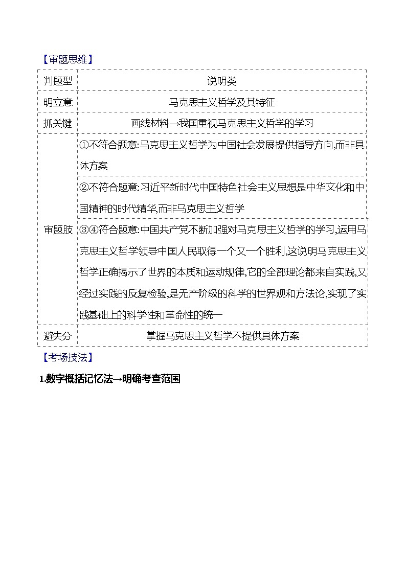 2025版高考政治热点题型与考点专练热点七 探索世界与把握规律试题(Word版附答案)第2页