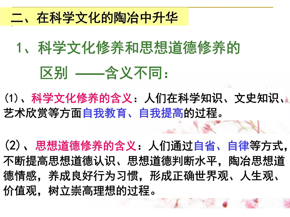 人教版 (新课标)高中政治必修3 4-10-2《思想道德修养与科学文化修养》课件第6页