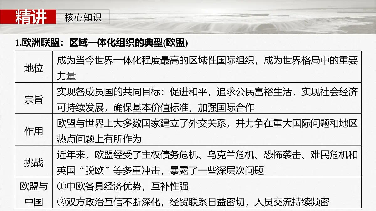 2025届高考政治一轮复习课件:选择性必修1 第二十九课 课时二 区域性国际组织和新兴国际组织第5页