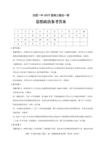 安徽省合肥市第一中学2025届高三下学期高考模拟最后一卷政治试题（含答案）