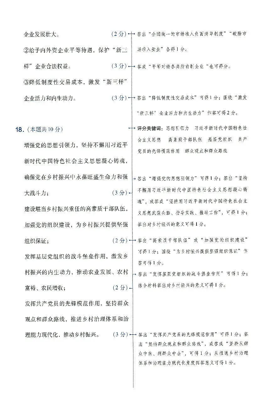 安徽省2024年普通高中学业水平选择性考试临考预测押题密卷政治A卷参考答案第2页