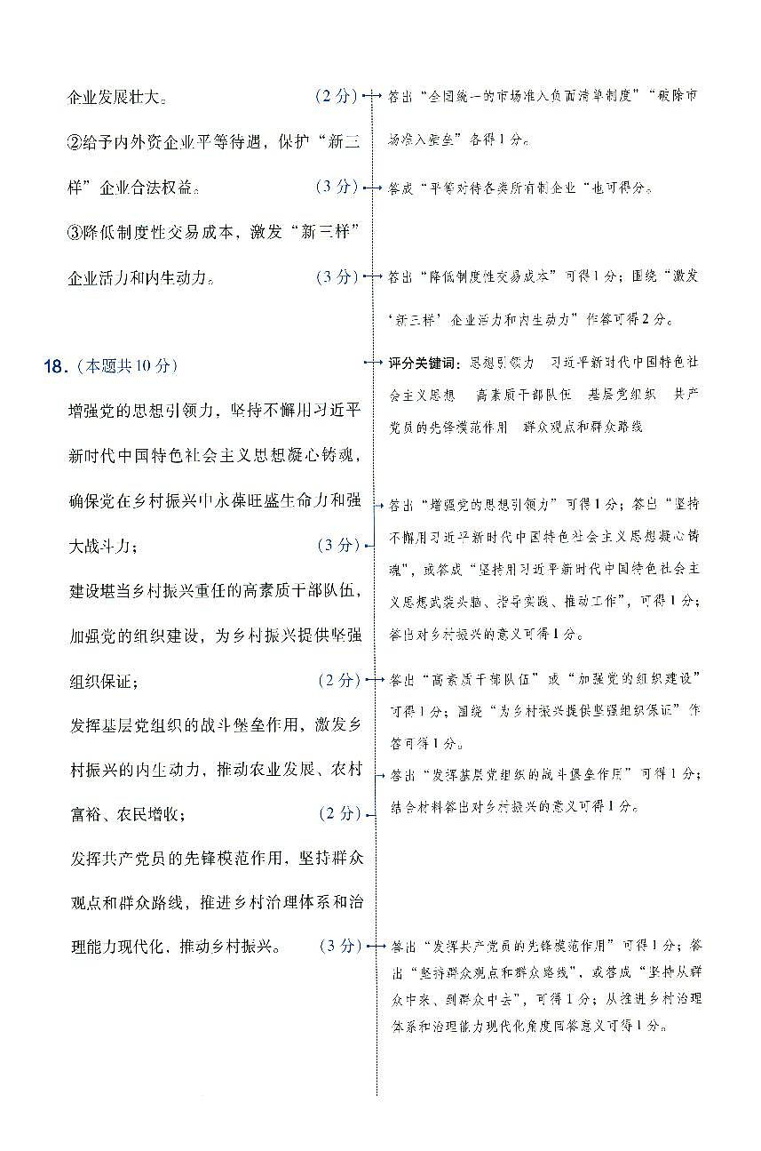 安徽省2024年普通高中学业水平选择性考试临考预测押题密卷政治A卷参考答案第2页