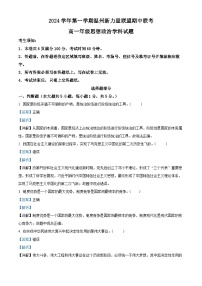 浙江省温州市2024_2025学年高一政治上学期期中联考试题含解析