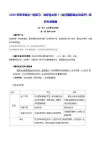 2026年高考政治一轮复习：选择性必修1《当代国际政治与经济》知识考点提纲 学案
