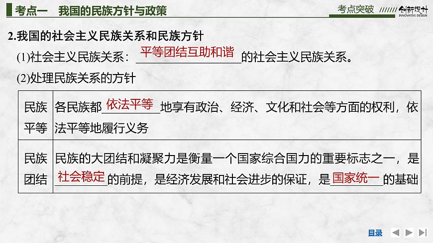 2026屆高三政治高考總復(fù)習(xí)創(chuàng)新設(shè)計(jì)課件復(fù)習(xí)講義第十三課 我國的基本政治制度 第2課時(shí) 民族區(qū)域自治制度第6頁