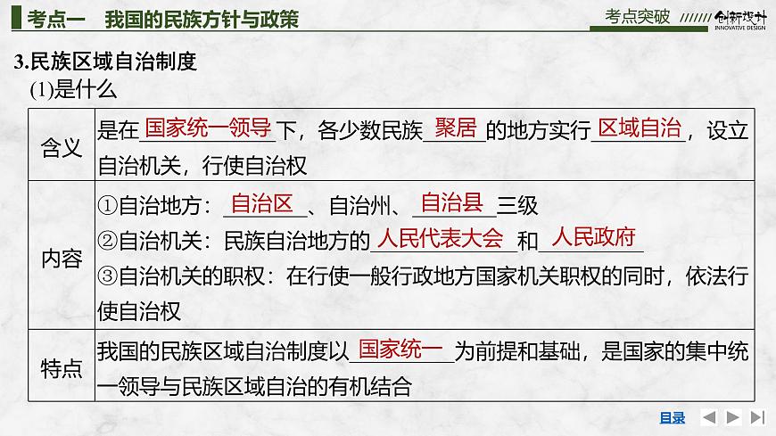 2026屆高三政治高考總復(fù)習(xí)創(chuàng)新設(shè)計(jì)課件復(fù)習(xí)講義第十三課 我國的基本政治制度 第2課時(shí) 民族區(qū)域自治制度第8頁