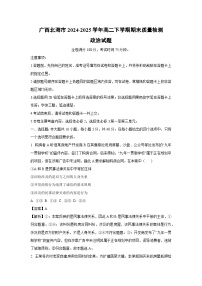 【政治】广西北海市2024-2025学年高二下学期期末质量检测政治试题(解析版)