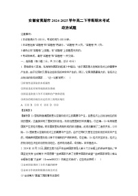 【政治】安徽省芜湖市2024-2025学年高二下学期期末考试政治试题（解析版）