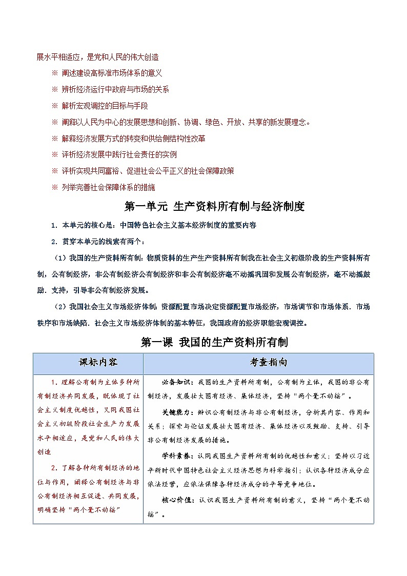 2026年高考政治一轮复习:必修2《经济与社会》知识点背诵提纲 学案第2页