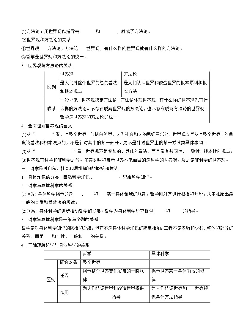 第一单元 探索世界与把握规律(知识清单)(挖空版)第3页