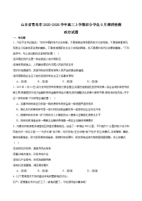 山东省青岛市2026届高三上学期部分学生8月调研检测政治试卷（Word版附答案）