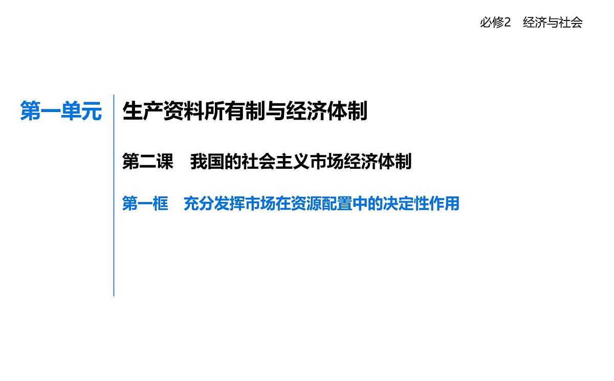 01 第一框 充分发挥市场在资源配置中的决定性作用第1页